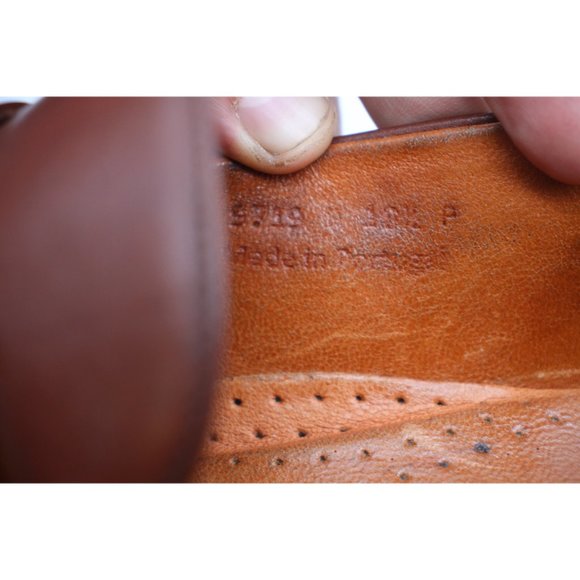 WOLF & SHEPHERD  Brown Ringer Leather Penny Loafers Men's Size 10.5 Dress Shoes - Picture 3 of 12